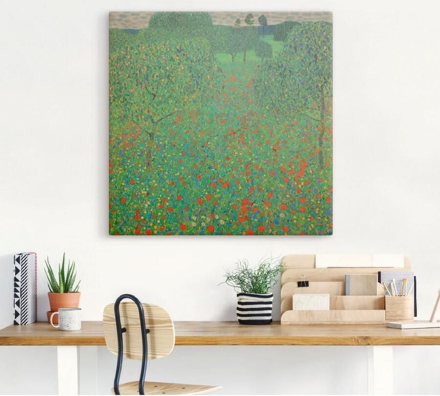 Artland Artprint Veld met papaver als artprint van aluminium artprint voor buiten artprint op linnen in verschillende maten - Foto 3