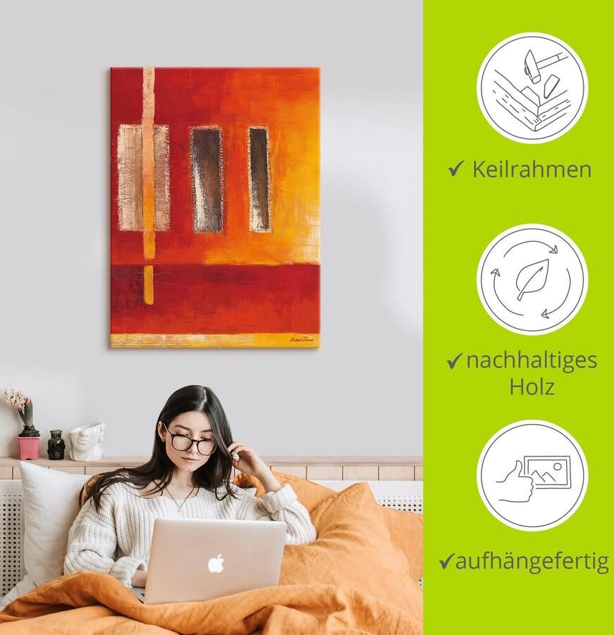 Artland Artprint Velden I abstract als artprint op linnen poster in verschillende formaten maten