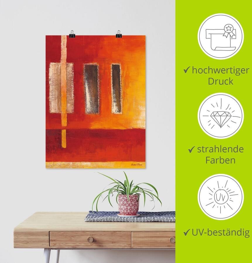 Artland Artprint Velden I abstract als artprint op linnen poster in verschillende formaten maten - Foto 3