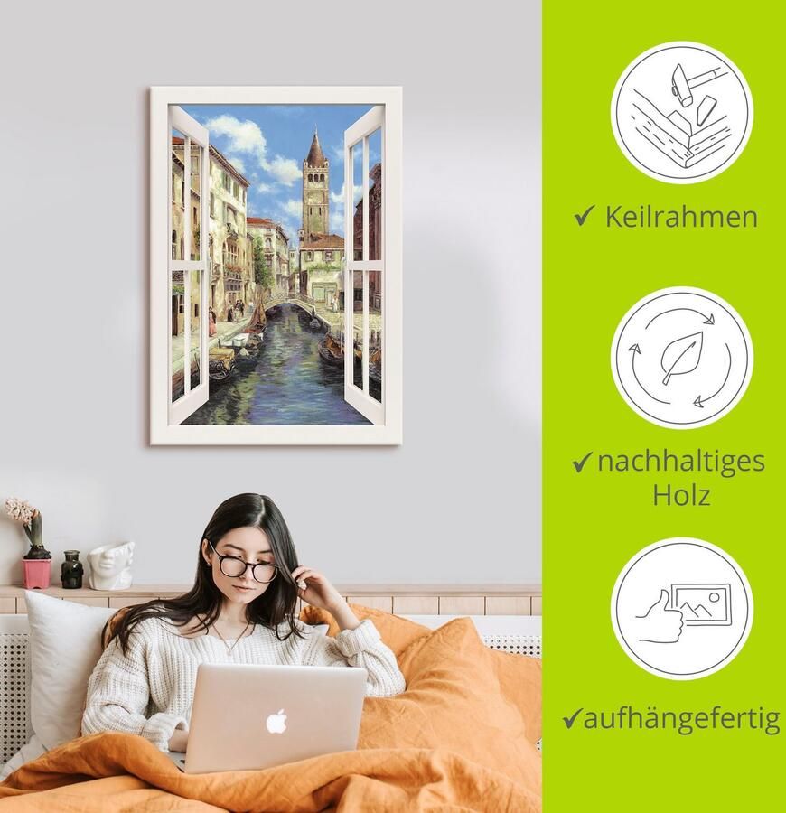 Artland Artprint Venetië als artprint op linnen muursticker in verschillende maten - Foto 2