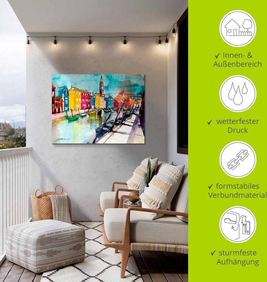 Artland Artprint Venetië als artprint van aluminium artprint voor buiten artprint op linnen in verschillende maten - Foto 3