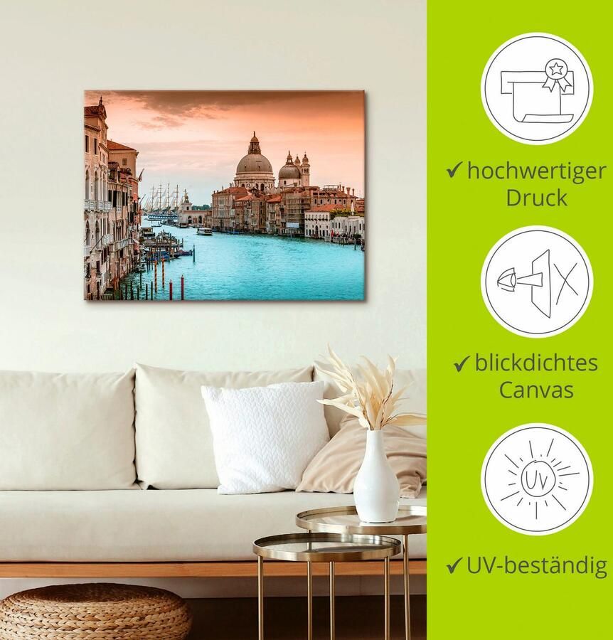Artland Artprint Venetië Canal Grande I als artprint van aluminium artprint voor buiten artprint op linnen poster muursticker - Foto 3