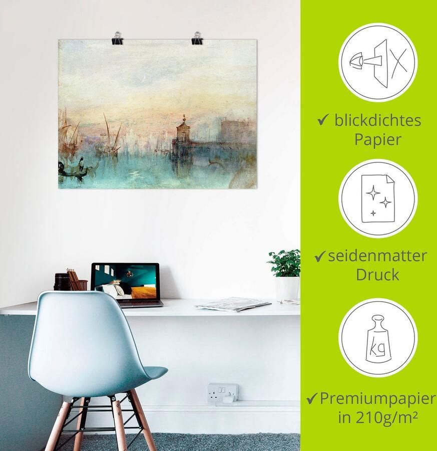 Artland Artprint Venetië met eerste maansikkel. als artprint op linnen poster muursticker in verschillende maten - Foto 2