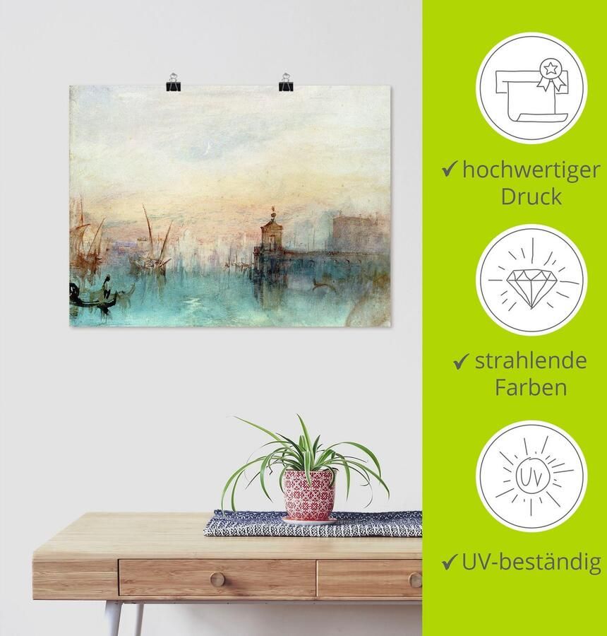 Artland Artprint Venetië met eerste maansikkel. als artprint op linnen poster muursticker in verschillende maten - Foto 3