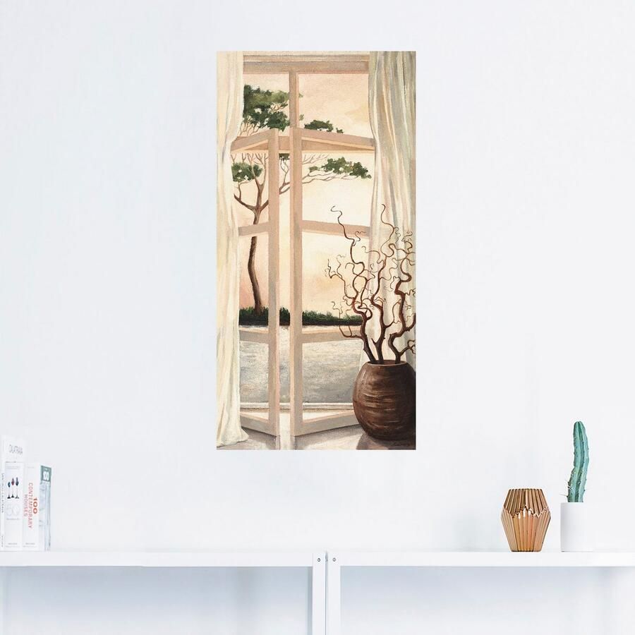 Artland Artprint Vensterbeeld Toscaanse zonsondergang als artprint van aluminium artprint voor buiten artprint op linnen poster muursticker - Foto 3