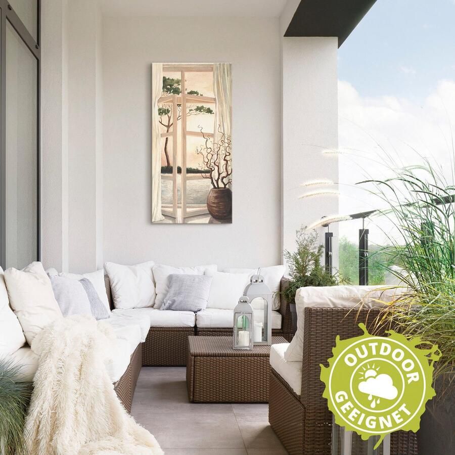 Artland Artprint Vensterbeeld Toscaanse zonsondergang als artprint van aluminium artprint voor buiten artprint op linnen poster muursticker - Foto 2