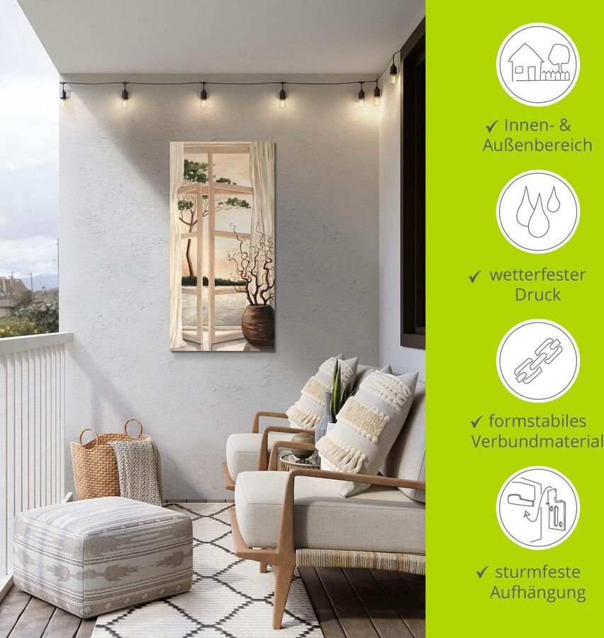 Artland Artprint Vensterbeeld Toscaanse zonsondergang als artprint van aluminium artprint voor buiten artprint op linnen poster muursticker - Foto 6