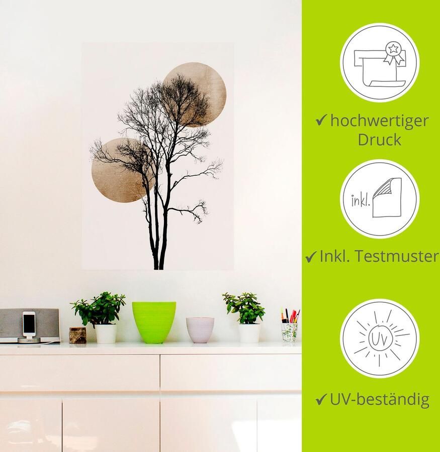 Artland Artprint Verborgen zon en maan als artprint van aluminium artprint voor buiten artprint op linnen poster muursticker - Foto 3