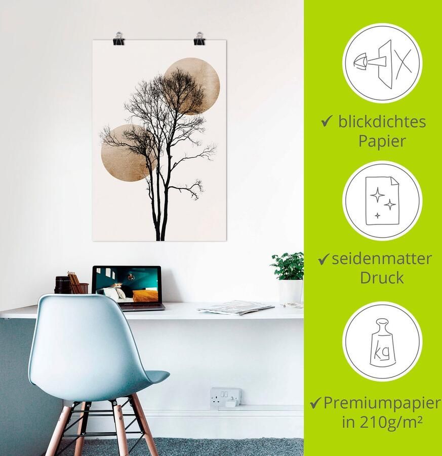 Artland Artprint Verborgen zon en maan als artprint van aluminium artprint voor buiten artprint op linnen poster muursticker - Foto 3