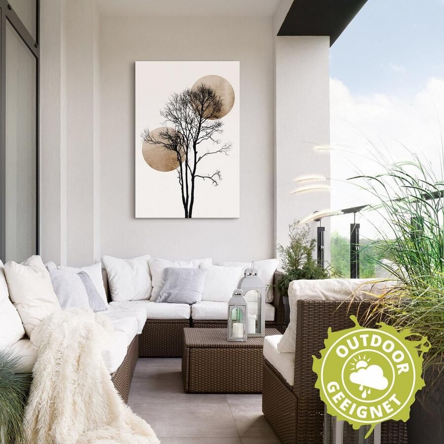 Artland Artprint Verborgen zon en maan als artprint van aluminium artprint voor buiten artprint op linnen poster muursticker