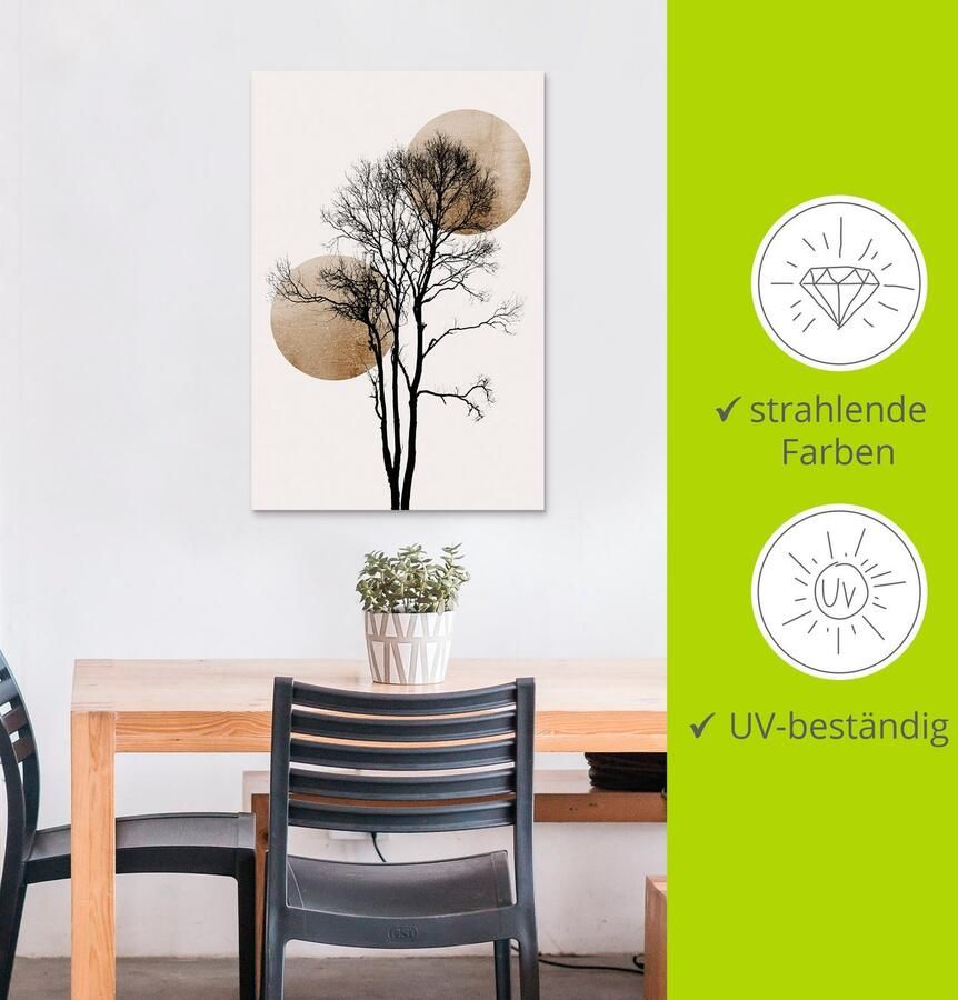 Artland Artprint Verborgen zon en maan als artprint van aluminium artprint voor buiten artprint op linnen poster muursticker - Foto 2