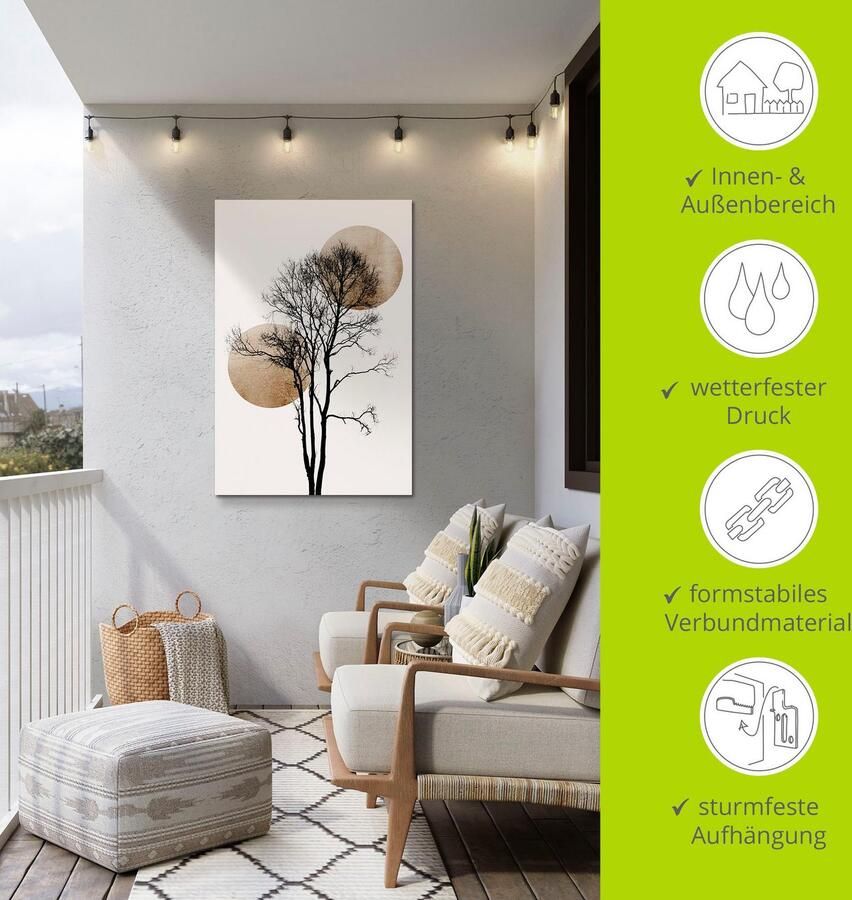 Artland Artprint Verborgen zon en maan als artprint van aluminium artprint voor buiten artprint op linnen poster muursticker - Foto 3