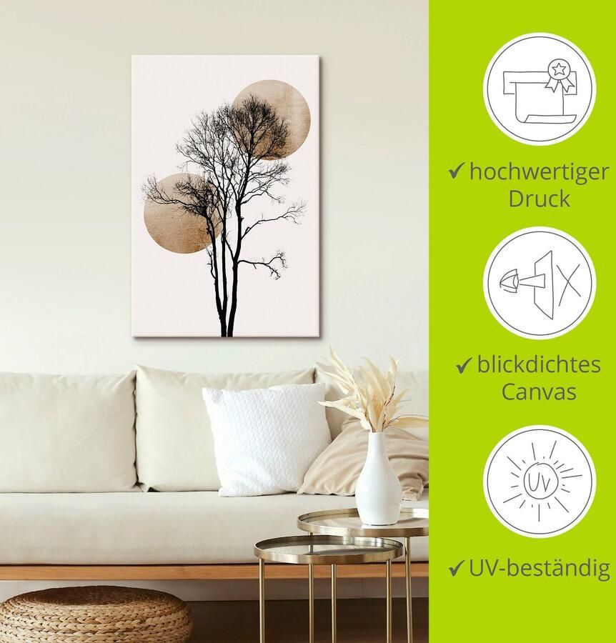 Artland Artprint Verborgen zon en maan als artprint van aluminium artprint voor buiten artprint op linnen poster muursticker - Foto 4