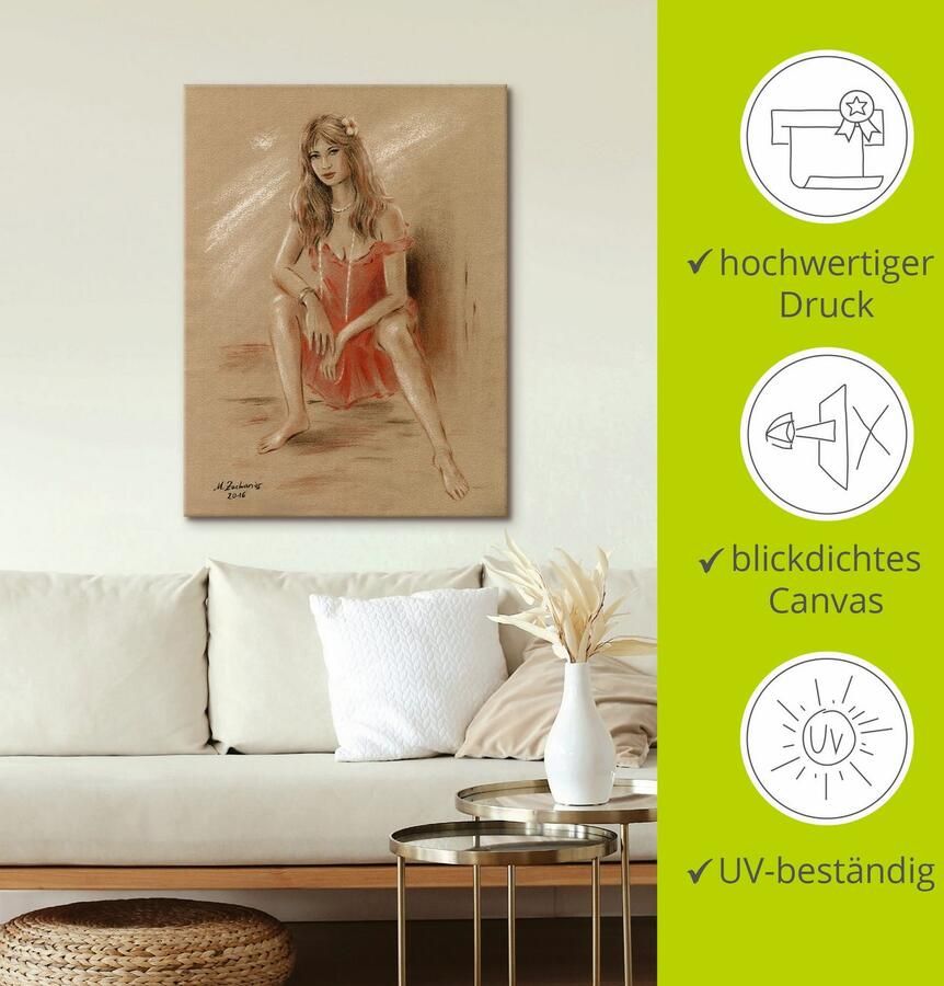 Artland Artprint Verlangen erotiek vrouwen als artprint op linnen poster in verschillende formaten maten - Foto 3