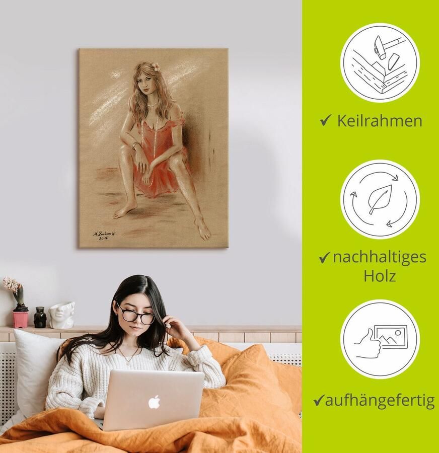 Artland Artprint Verlangen erotiek vrouwen als artprint op linnen poster in verschillende formaten maten - Foto 2