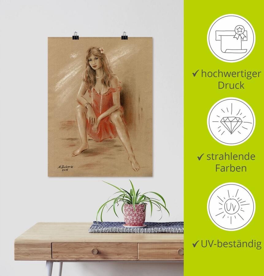 Artland Artprint Verlangen erotiek vrouwen als artprint op linnen poster in verschillende formaten maten - Foto 3