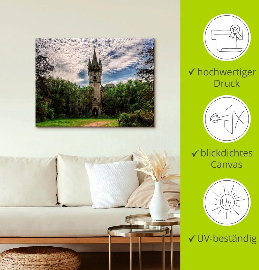 Artland Artprint Verlaten kasteel Chateau Lost Place als artprint op linnen poster in verschillende formaten maten - Foto 2