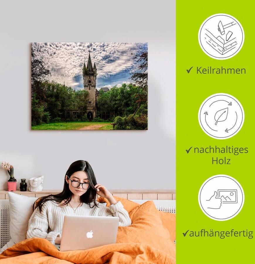 Artland Artprint Verlaten kasteel Chateau Lost Place als artprint op linnen poster in verschillende formaten maten