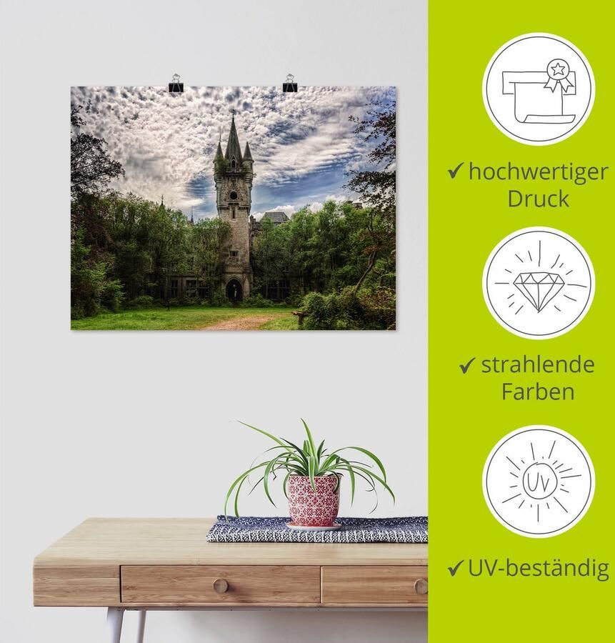 Artland Artprint Verlaten kasteel Chateau Lost Place als artprint op linnen poster in verschillende formaten maten - Foto 3