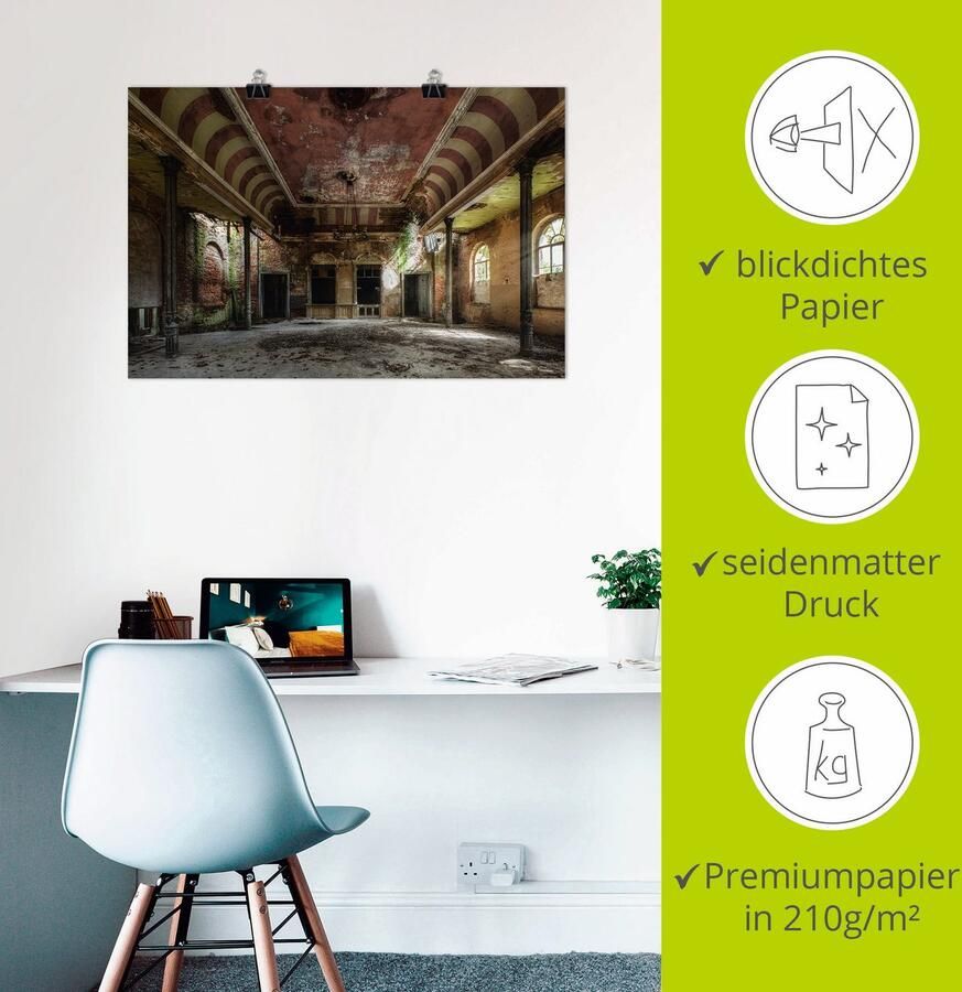 Artland Artprint Verlaten plaats balzaal als artprint van aluminium artprint voor buiten artprint op linnen poster muursticker - Foto 3