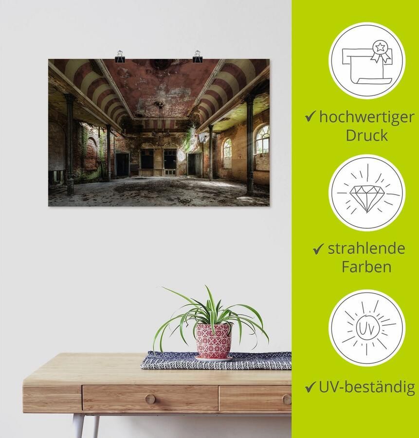 Artland Artprint Verlaten plaats balzaal als artprint van aluminium artprint voor buiten artprint op linnen poster muursticker - Foto 4