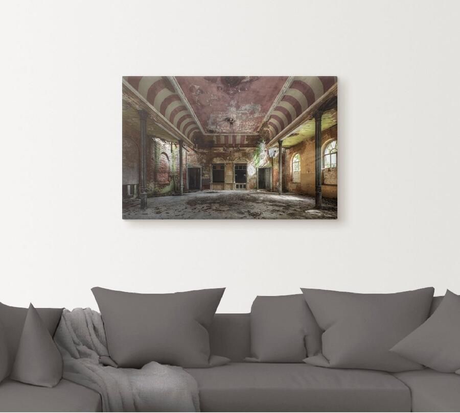 Artland Artprint op linnen Verlaten plaats balzaal