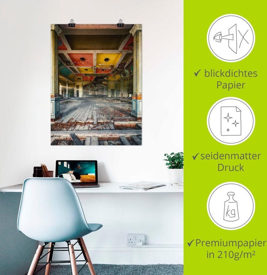 Artland Artprint Verlaten plek de laatste dans balzaal als artprint van aluminium artprint voor buiten poster in diverse formaten - Foto 3