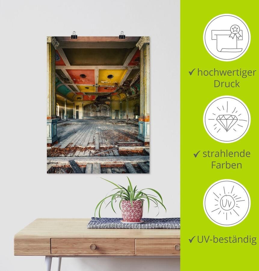 Artland Artprint Verlaten plek de laatste dans balzaal als artprint van aluminium artprint voor buiten poster in diverse formaten - Foto 4