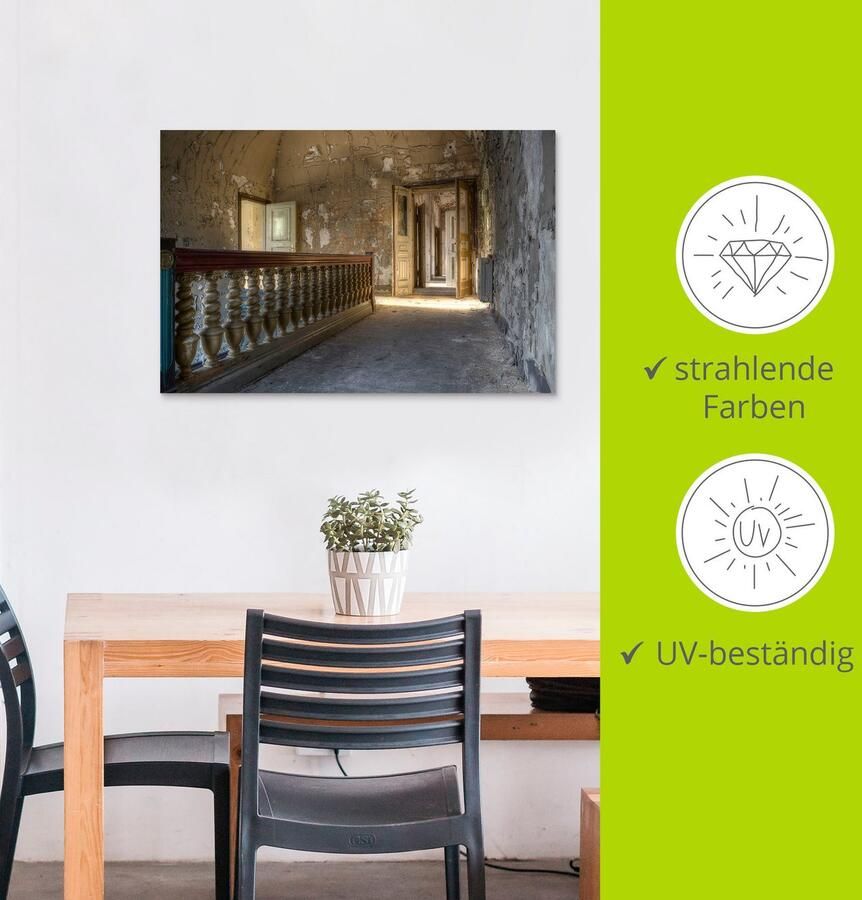 Artland Artprint Verlaten plek gang met zonneschijn als artprint van aluminium artprint voor buiten artprint op linnen in verschillende maten - Foto 3