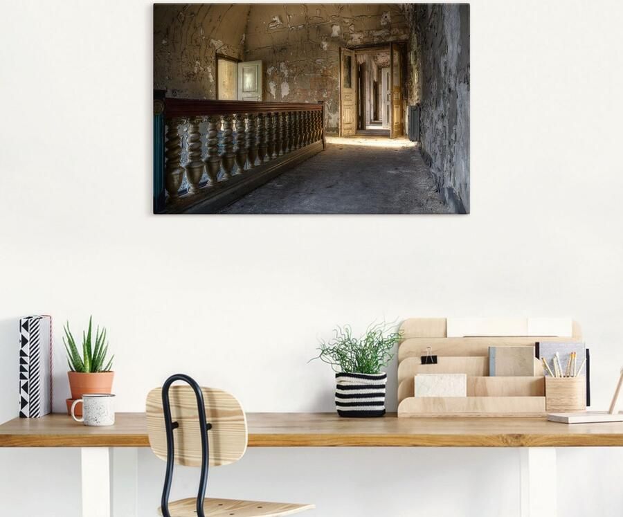 Artland Artprint Verlaten plek gang met zonneschijn als artprint van aluminium artprint voor buiten artprint op linnen in verschillende maten - Foto 5