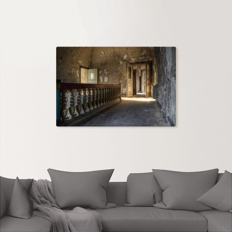 Artland Artprint Verlaten plek gang met zonneschijn als artprint van aluminium artprint voor buiten artprint op linnen in verschillende maten