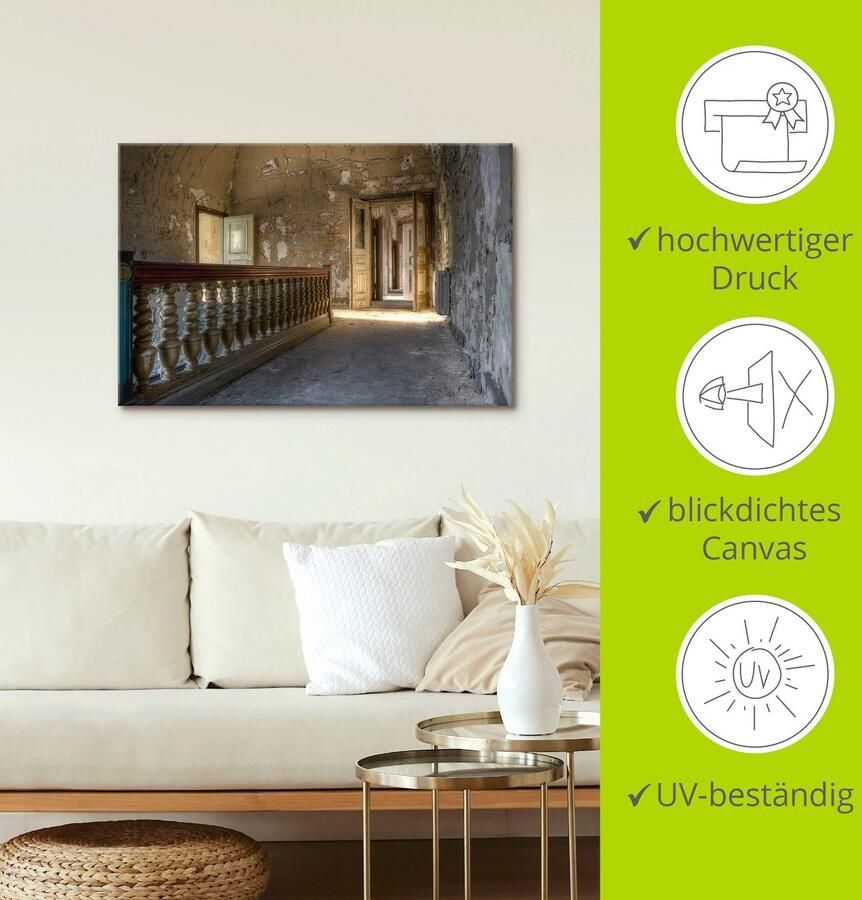 Artland Artprint Verlaten plek gang met zonneschijn als artprint van aluminium artprint voor buiten artprint op linnen in verschillende maten - Foto 3