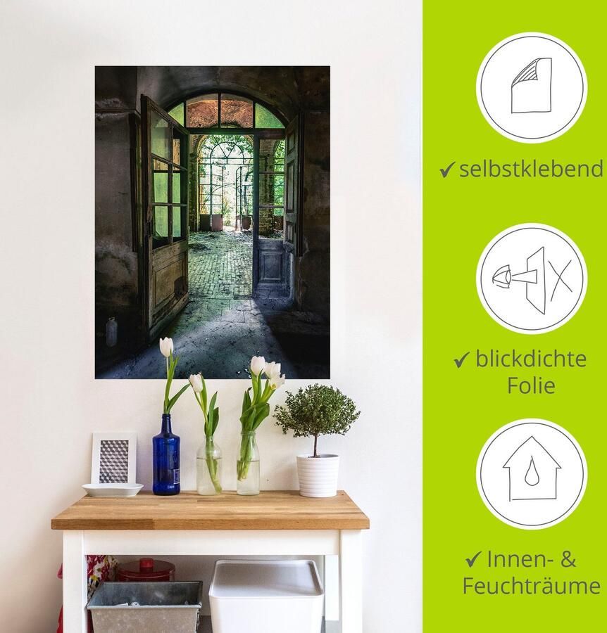 Artland Artprint Verlaten plek oude deur raam als artprint van aluminium artprint voor buiten artprint op linnen poster muursticker - Foto 4