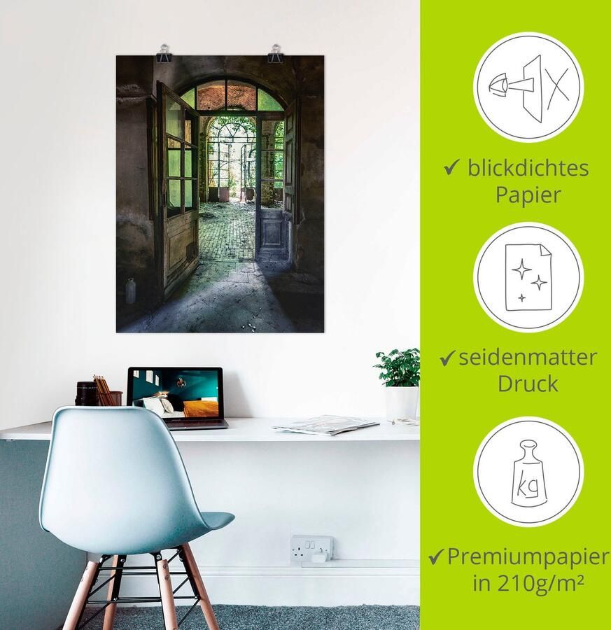 Artland Artprint Verlaten plek oude deur raam als artprint van aluminium artprint voor buiten artprint op linnen poster muursticker - Foto 2