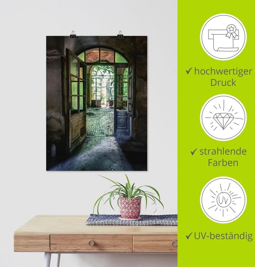 Artland Artprint Verlaten plek oude deur raam als artprint van aluminium artprint voor buiten artprint op linnen poster muursticker - Foto 3