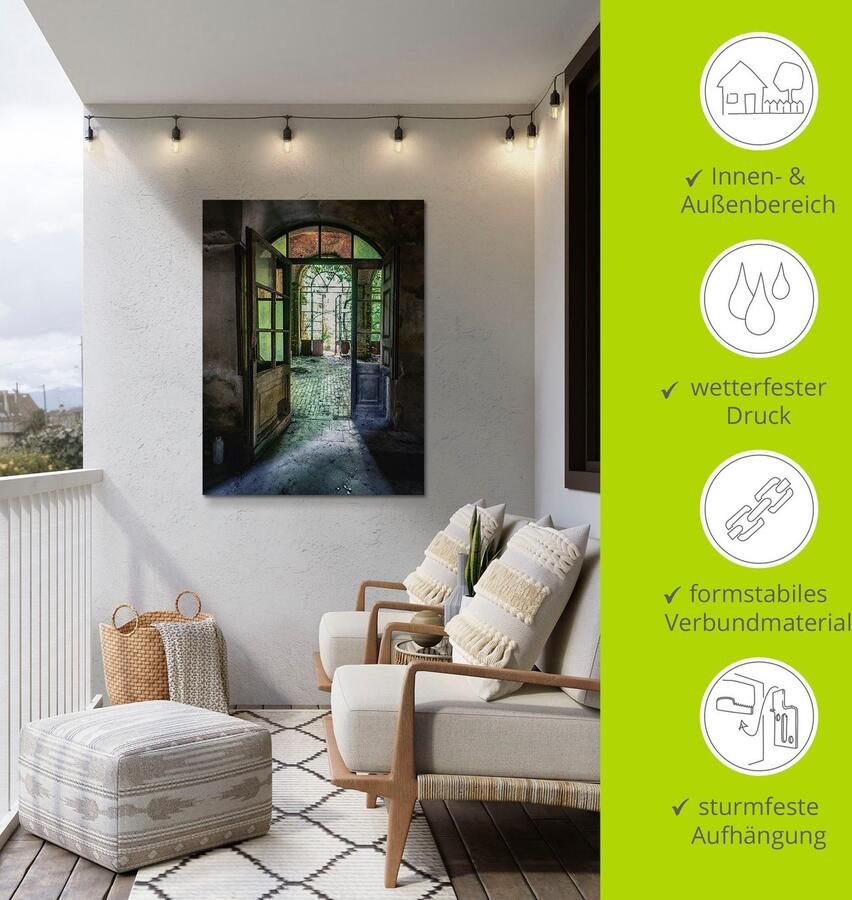 Artland Artprint Verlaten plek oude deur raam als artprint van aluminium artprint voor buiten artprint op linnen poster muursticker - Foto 6