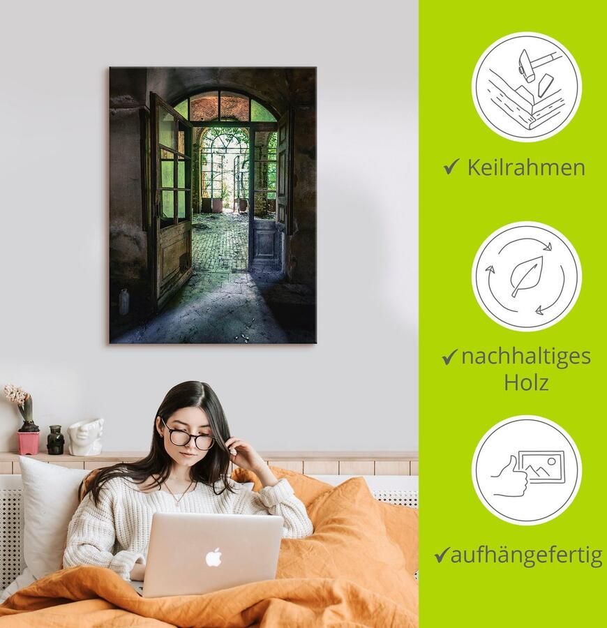 Artland Artprint Verlaten plek oude deur raam als artprint van aluminium artprint voor buiten artprint op linnen poster muursticker - Foto 2