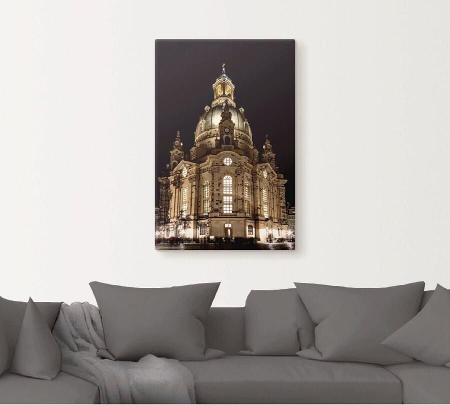 Artland Artprint Verlichte Frauenkirche in Dresden als artprint op linnen poster in verschillende formaten maten - Foto 4