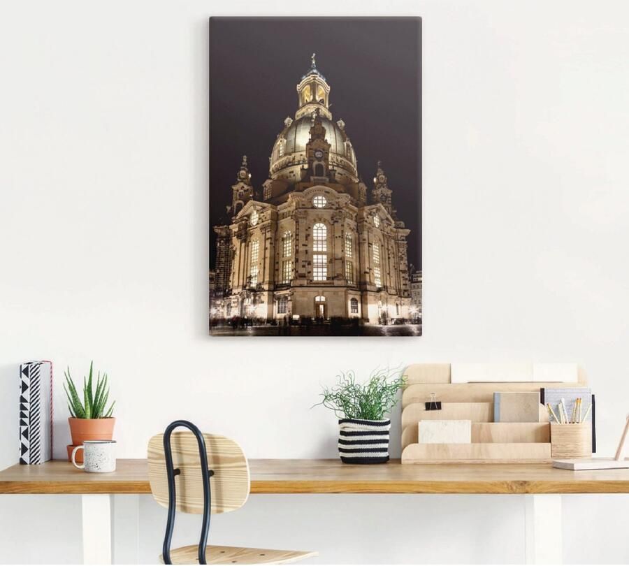 Artland Artprint Verlichte Frauenkirche in Dresden als artprint op linnen poster in verschillende formaten maten - Foto 3