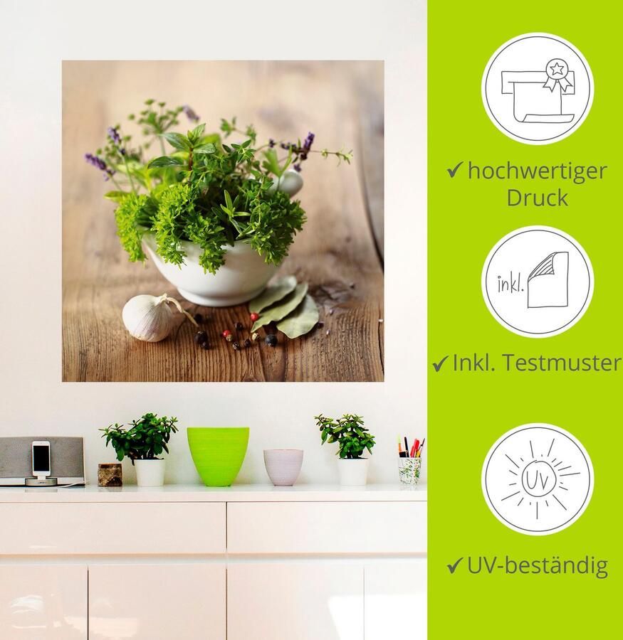 Artland Artprint Verschillende kruiden keuken als artprint van aluminium artprint voor buiten artprint op linnen poster muursticker - Foto 4