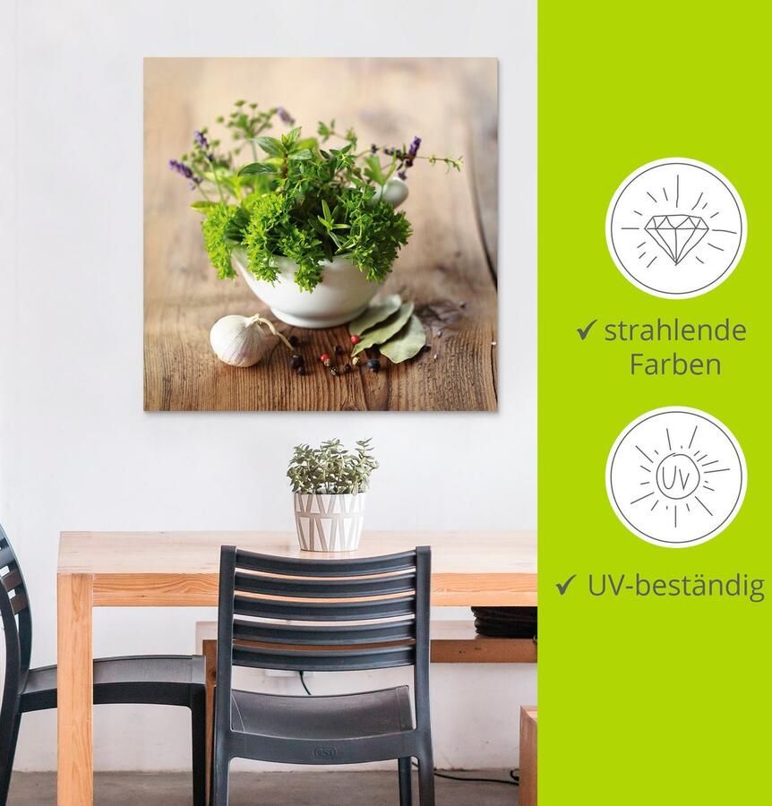 Artland Artprint Verschillende kruiden keuken als artprint van aluminium artprint voor buiten artprint op linnen poster muursticker - Foto 3