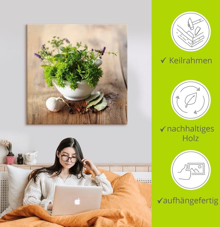 Artland Artprint Verschillende kruiden keuken als artprint van aluminium artprint voor buiten artprint op linnen poster muursticker - Foto 2