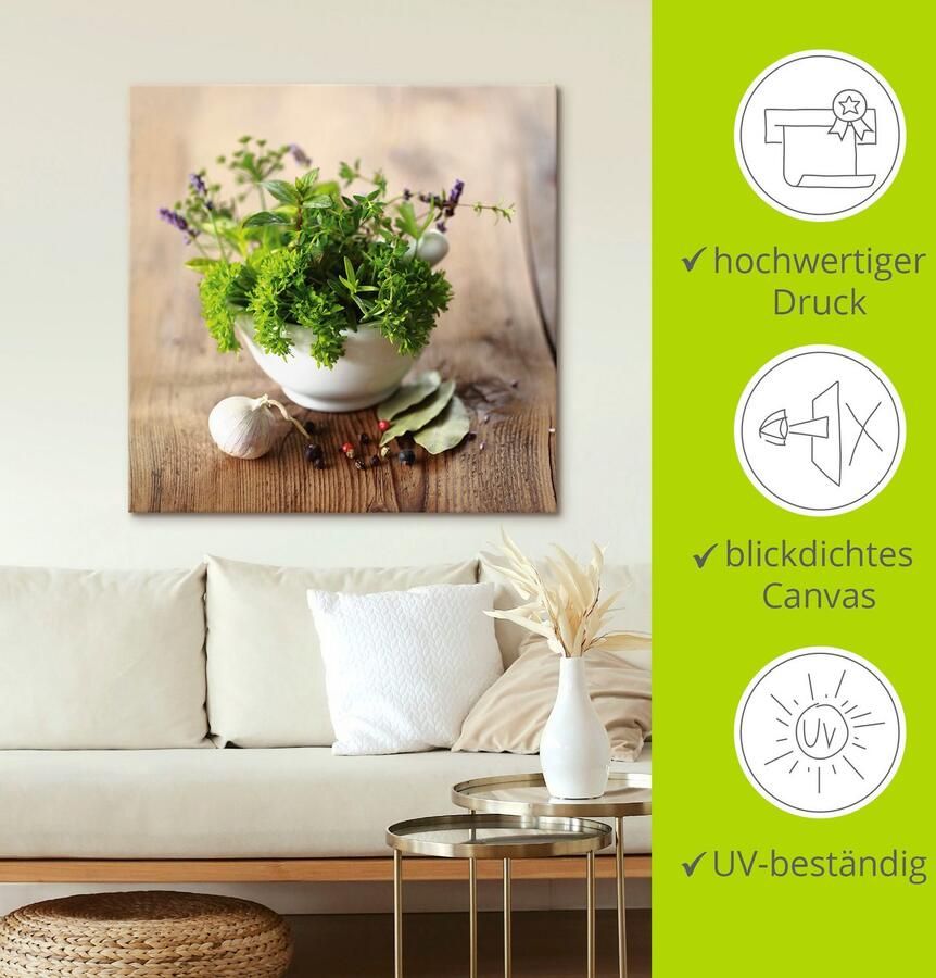 Artland Artprint Verschillende kruiden keuken als artprint van aluminium artprint voor buiten artprint op linnen poster muursticker - Foto 3