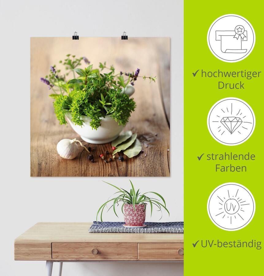 Artland Artprint Verschillende kruiden keuken als artprint van aluminium artprint voor buiten artprint op linnen poster muursticker - Foto 3