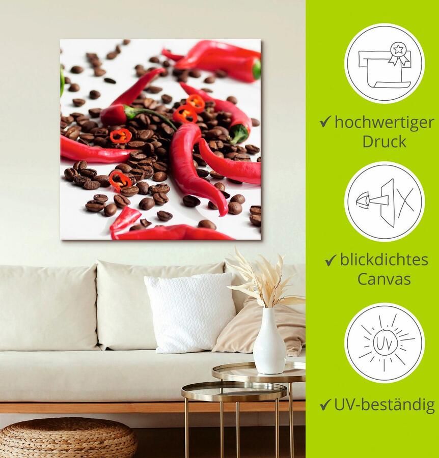 Artland Artprint Verse chili op koffie als artprint op linnen poster in verschillende formaten maten - Foto 2