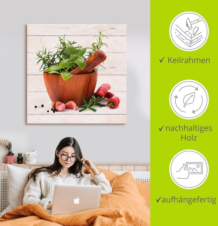 Artland Artprint Verse kruiden en specerijen als artprint op linnen muursticker in verschillende maten - Foto 2