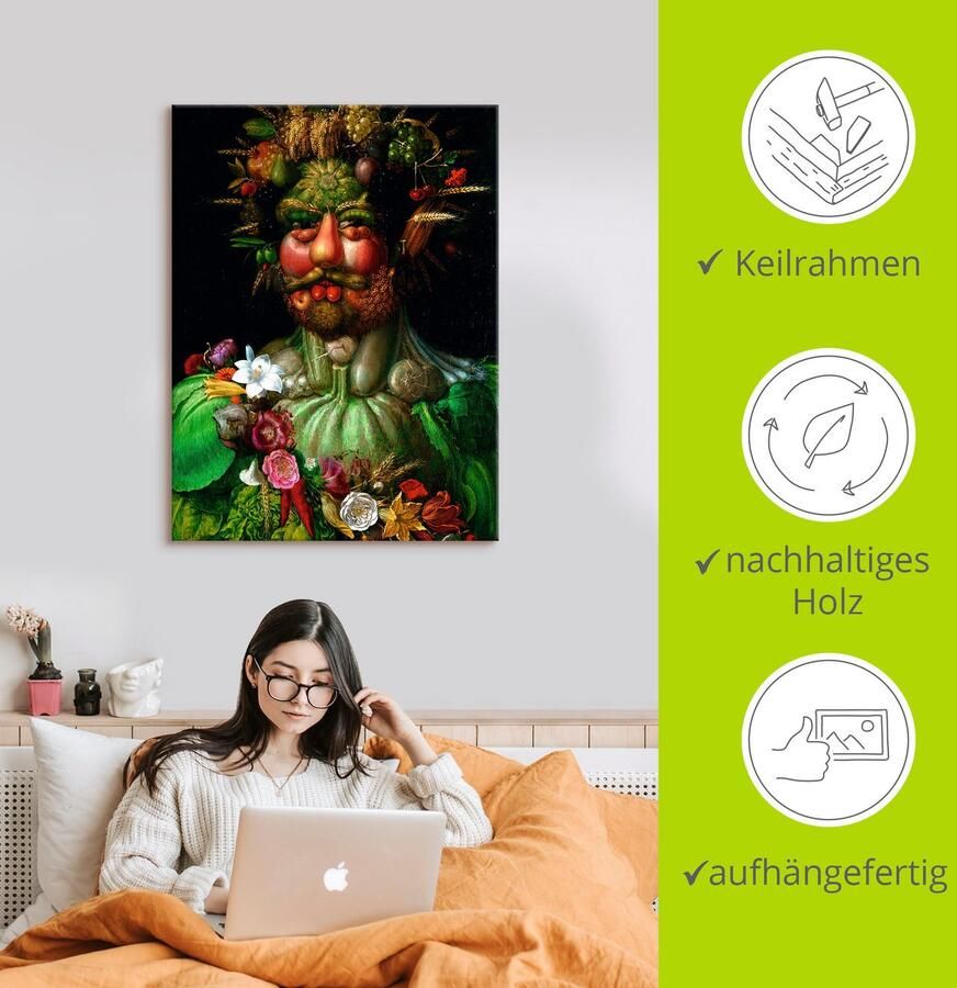 Artland Artprint Vertumnus (keizer Rudolf II.). 1590 als artprint op linnen poster in verschillende formaten maten