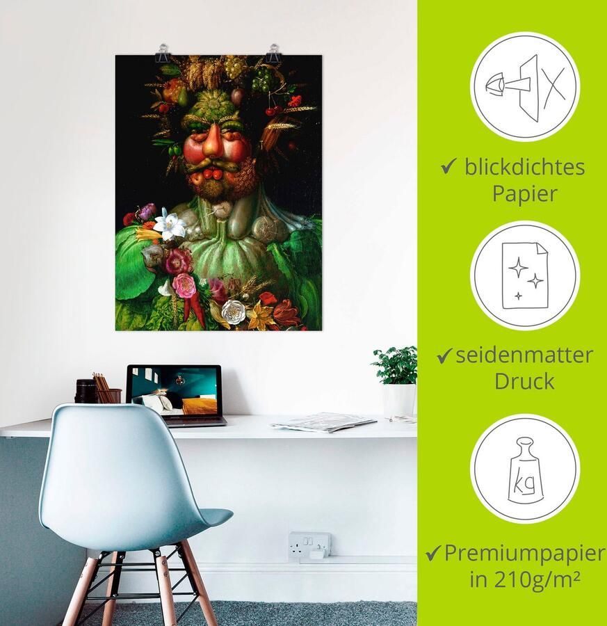 Artland Artprint Vertumnus (keizer Rudolf II.). 1590 als artprint op linnen poster in verschillende formaten maten - Foto 2