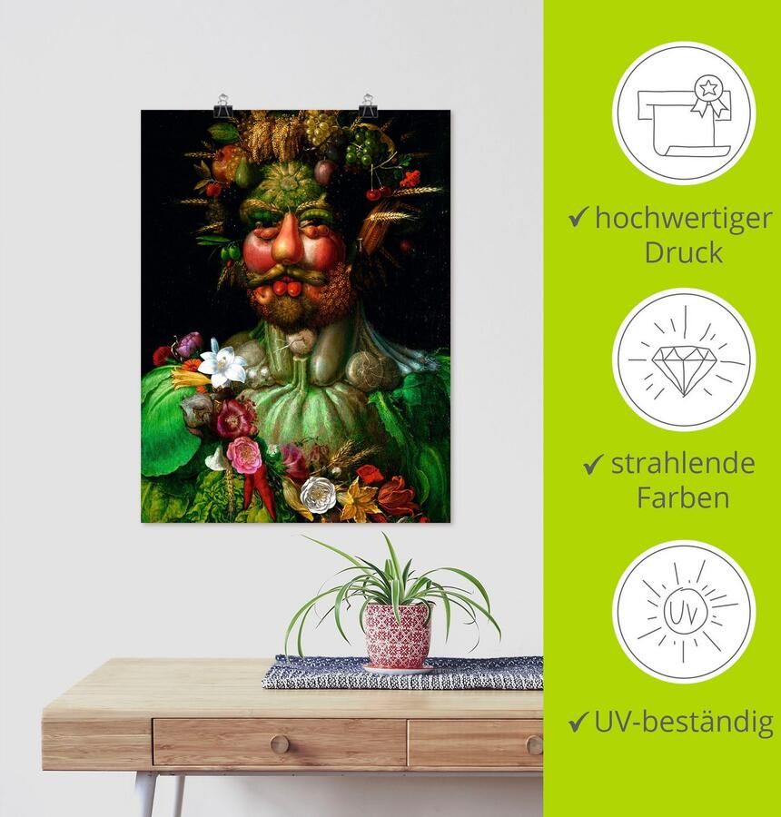 Artland Artprint Vertumnus (keizer Rudolf II.). 1590 als artprint op linnen poster in verschillende formaten maten - Foto 3