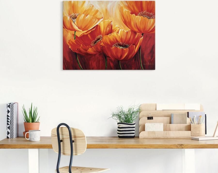 Artland Artprint Vier klaprozen als artprint op linnen poster in verschillende formaten maten - Foto 5